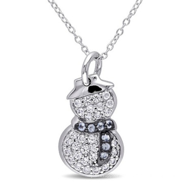 Bijoux en cristal et bijoux 925 en argent sterling Pendentifs en bonhommes de neige